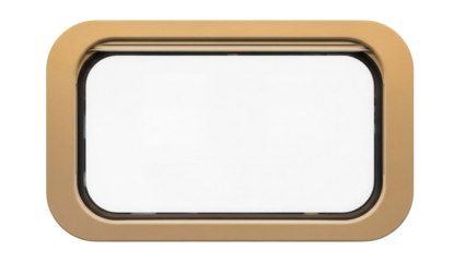 Beige rectangular window frame PNG isolated on transparent background, architectural element for design and construction projects