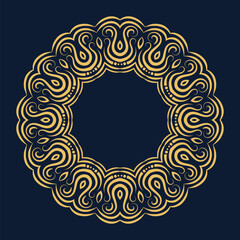 Elegant Gold Pattern Frame with Intricate Swirl Designs on a Dark Background