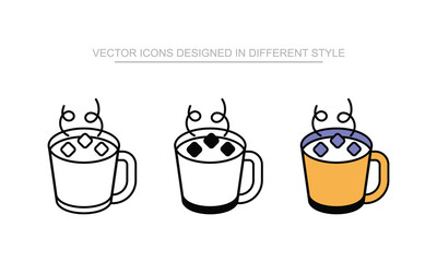 Hot Chocolate vector icon stock isolated on white sheet