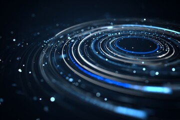 Obraz premium Dynamic Abstract Technology Concept with Shimmering Circles