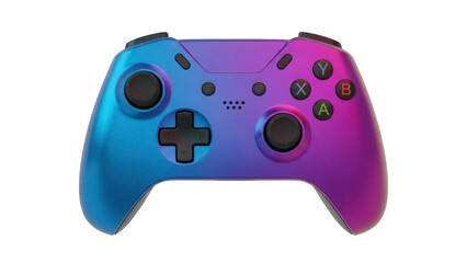 Fototapeta na wymiar Gradient gaming controller PNG isolated on transparent background, modern gamepad for video games and console entertainment