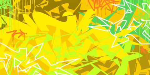 Cool Colorful Abstract Urban Style Hiphop Graffiti Street Art Vector Illustration Background Template