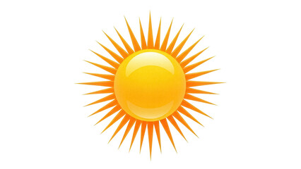 Radiant sun PNG isolated on transparent background, bright yellow and orange solar symbol for summer and energy concepts