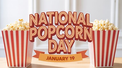 Celebrate national popcorn day with festive red and white buckets