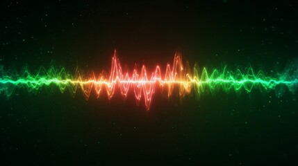 Vibrant sound waves pulse with energy creating a dynamic audio spectrum visualization for music production and technology concepts