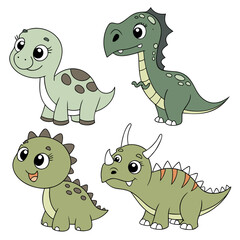 set of funny cartoon animals