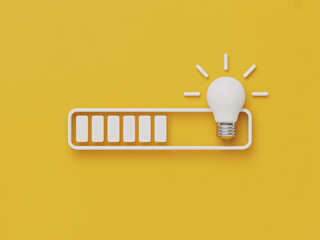 Get fully charged with bright ideas and creative energy, a conceptual power boost and battery life on sunny yellow background