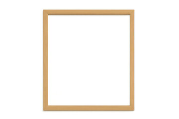 Empty wooden picture frame on transparent background for custom display, adding text or image