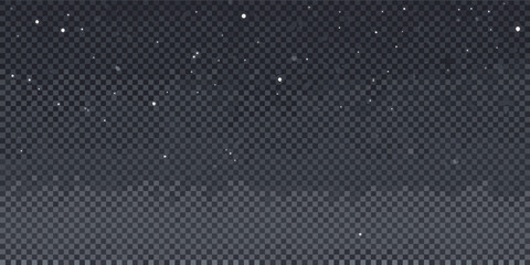 Subtle snowfall overlay on transparent background for winter holiday designs