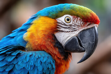 Fototapeta premium Close Up of a Colorful Macaw Parrot