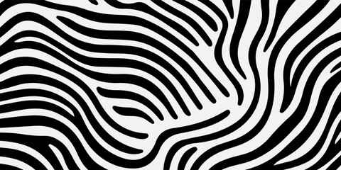 Obraz premium Abstract Wavy Black and White Line Pattern Background. Suit for banner, web, poster, pamflet, brochure and presentation