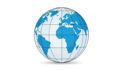 A world globe showing continents like Africa Europe and South America with gridlines