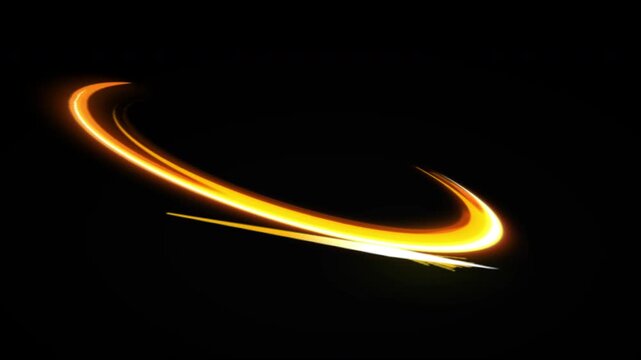 Sword Slash Effect animation on a Black Background. Glowing Cutting Effect. 4K video.