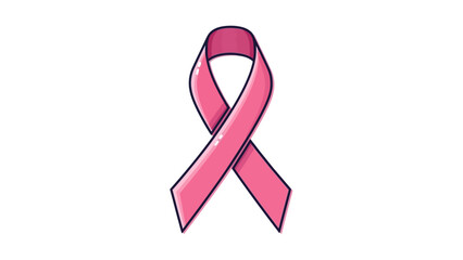 Pink ribbon with dark outline