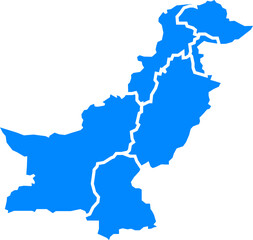 Fototapeta premium Colored Map of Pakistan with Provinces