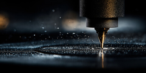 Close up macro vinyl record spinning stylus needle groove music audio analog detail texture black shiny circular sound technology retro nostalgic precision focus dramatic dark surface dust