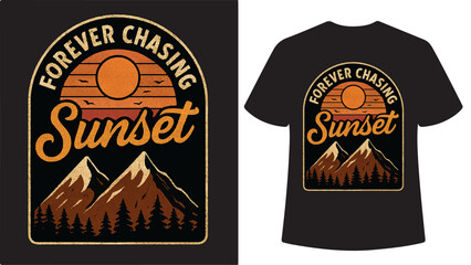 Sunset Mountains T-shirt Design graphic