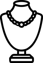 Elegant pearl necklace and earrings displayed in a glass vase