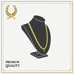 Gold medal with ribbon illustration icon