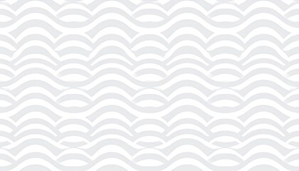 Seamless white wave pattern background with stylish minimalist 3D texture.