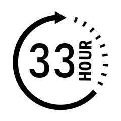 Thirty-three hour cycle time duration icon