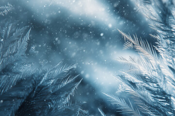 Abstract Winter Background with Soft Snowy Textures and Cool Seasonal Atmosphere