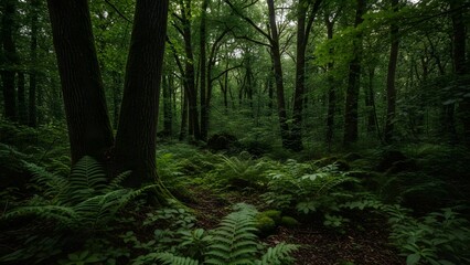 Fototapeta premium Lush Green Forest Scene