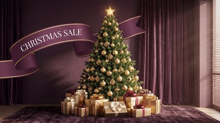 Christmas tree sale gifts presents holiday season xmas celebration festive decor ornaments home discount offer