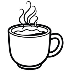 Hot chocolate mug icon with steam swirls a cozy winter beverage design