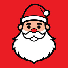 Santa claus silhouette vector with bold outline for christmas holiday designs