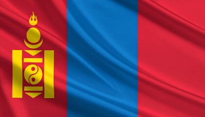 Naklejka premium flag of Mongolia