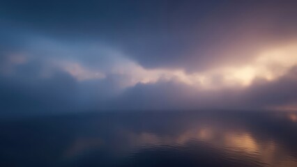 Dramatic Ocean Sunrise Sky with Clouds and Reflection.