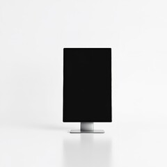 Modern black screen monitor display mockup for product showcase and advertising on white background