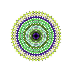 Green and Purple Geometric Mandala with Subtle Color Gradient
