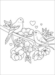 Valentines coloring Page - valentines day, love, heart, hearts, romance, romantic, couple