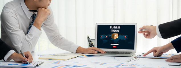 Delivery tracking system for e-commerce and brisk online business to timely goods transportation and delivery