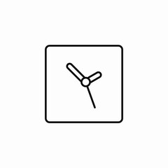 clock square minimalist icon sign vector