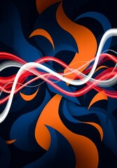 Elegant Abstract Design with Swirling Shapes and Dynamic Wave Forms