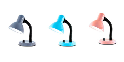 Set of Three Desk Lamps with Adjustable Gooseneck for Reading