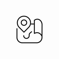 map with location pin icon sign vector