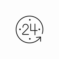 twenty-four hour service icon sign vector