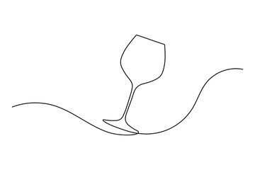 Obraz premium Cheers beer, continuous one line drawing of two clinking glasses in a minimalist modern style illustration