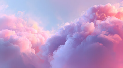 Dreamy pastel cloud mist, soft blurred atmosphere, gentle gradient hues, tranquil aesthetic.
