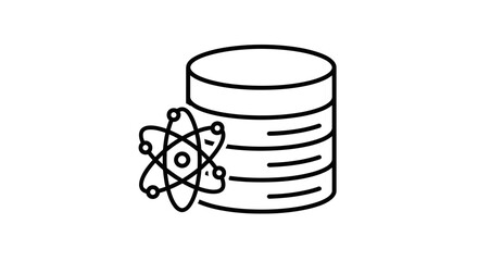 Atomic Database Icon Line Art
