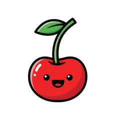 Happy Cherry Cartoon.