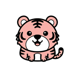 Obraz premium Cute Pink Tiger Cub.