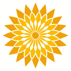 Stylized orange and yellow geometric flower design