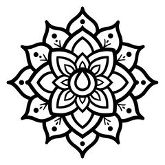 mandala vector illustration of a flower on white background