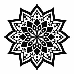 Intricate black and white mandala design