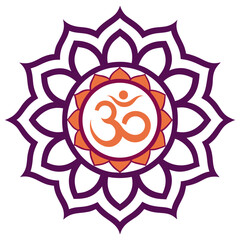 Om symbol mandala yoga meditation spiritual design